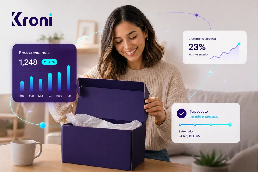 Cliente unboxing con caja Kroni